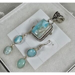 Larimar Pendant & Earring‎ Gift Set — Limited Edition